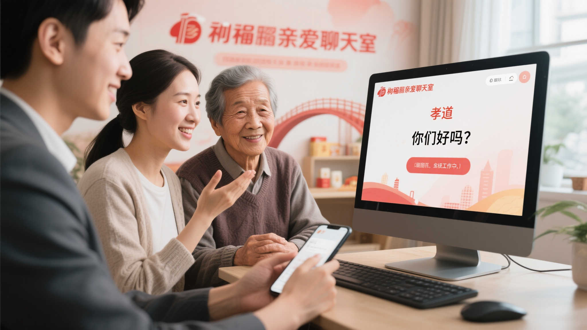 在温馨聊天空间，与父母畅谈心声