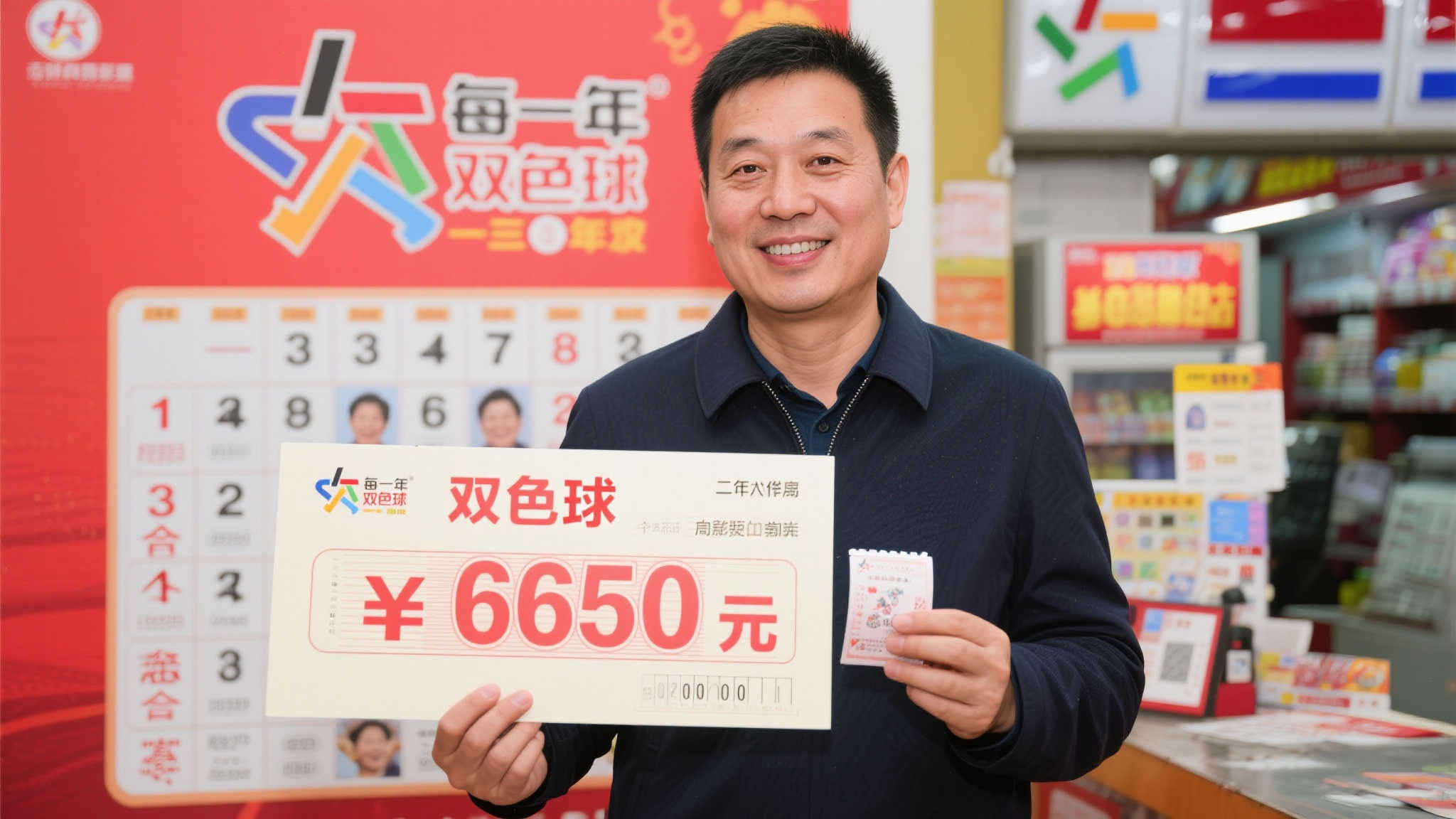 男子凭家人年龄组合号码，2年购彩经验喜中双色球665万